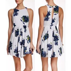 Free People Cloud Combo Floral "Flutter By" Pleated Mini Dress SZ 4